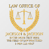 弁護士カスタマイズ法事務局詳細フロント金ゴールド ウィンドウサイン (シート)