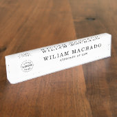 弁護士カスタムのブラックネームプレート デスクネームプレート (側面)