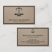 弁護士クラシッククラフト紙背景 名刺 (正面/裏面)