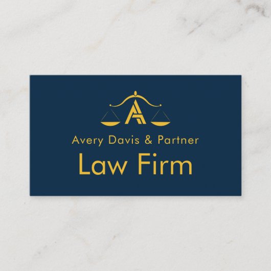 弁護士クラシックジャスティススケールビジネスカード 名刺 (正面)