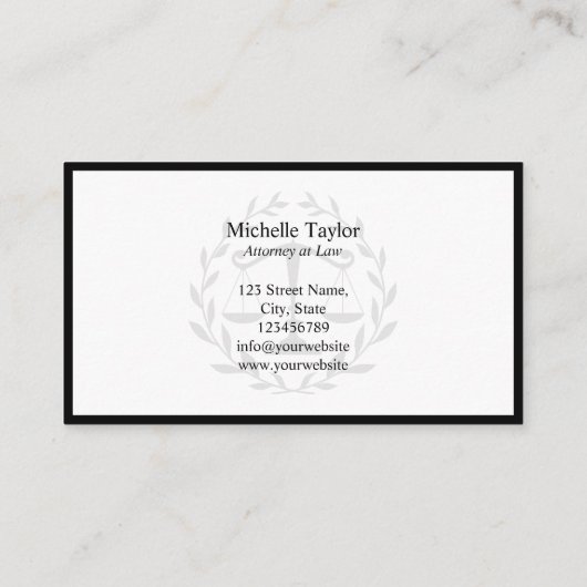 弁護士クラシック法規模範 名刺 (裏面)