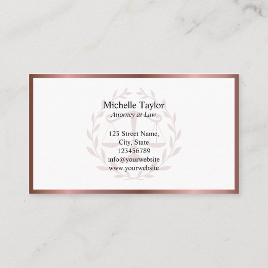 弁護士クラシック法規模範 名刺 (裏面)