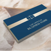 弁護士クラシーネイビーブルー&金ゴールドストライプモダン 名刺