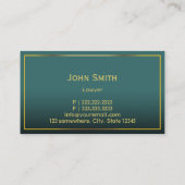 弁護士クラシー金ゴールドフレームグリーン弁護士 名刺 (裏面)