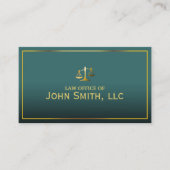 弁護士クラシー金ゴールドフレームグリーン弁護士 名刺 (正面)