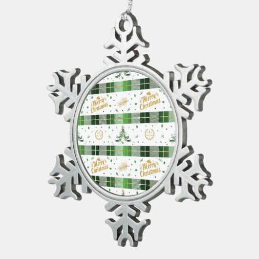 弁護士クリスマスツリーはかりで測- of Justice スノーフレークピューターオーナメント (右)