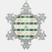 弁護士クリスマスツリーはかりで測- of Justice スノーフレークピューターオーナメント (正面)