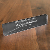 弁護士グレイエレガントモダン机用ネームプレート デスクネームプレート (側面)