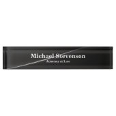 弁護士グレイエレガントモダン机用ネームプレート デスクネームプレート (正面)