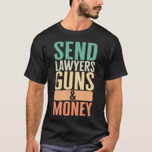 弁護士シャツ、弁護士の銃と金のヴィンテージを送信 Tシャツ