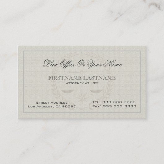 弁護士シンプルオフィスLinenテクスチャ2 名刺 (正面)