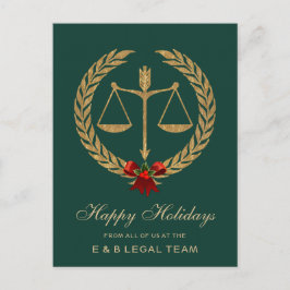 弁護士シンプルクリスマス シーズンポストカード