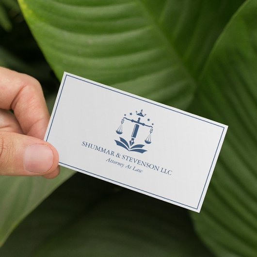 弁護士シンプルブルースケール&縁ど 名刺