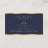 弁護士シンプル金ゴールドスケール&オ縁どンブルー 名刺 (裏面)