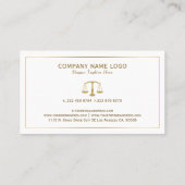 弁護士シンプル金ゴールドスケール&縁ど 名刺 (裏面)