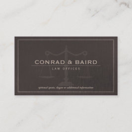 弁護士ジャスティスはかりで測ダークブラウンリネンルック 名刺