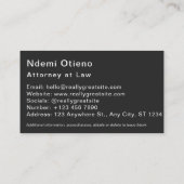 弁護士ジャスティススケールブラックビジネスカード 名刺 (裏面)