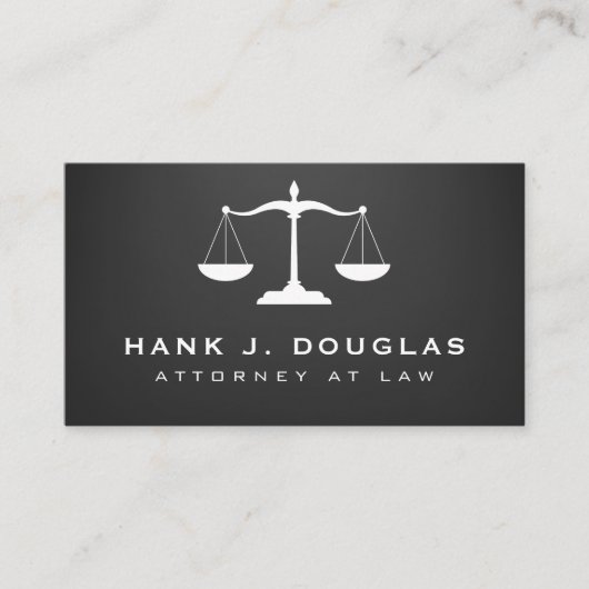 弁護士ジャスティススケールブラックビジネスカード 名刺 (正面)