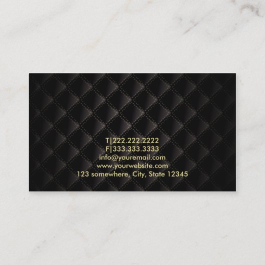 弁護士ストライプ金ゴールドラグジュアリーダーク弁護士 名刺 (裏面)