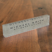 弁護士ストーンデザインシンプルミニマリスト デスクネームプレート (側面)