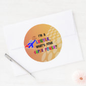 弁護士スーパーヒーロー、カラフルデザイン ラウンドシール (封筒)