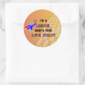 弁護士スーパーヒーロー、カラフルデザイン ラウンドシール (バッグ)