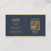 弁護士チャコールブルーフェイク金ゴールドエレガント 名刺 (裏面)
