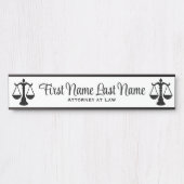 弁護士ドアシンボルや象徴弁護士ホワイト サインプレート (正面)