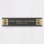 弁護士ドアシンボルや象徴弁護士金ゴールドロングネーム サインプレート (正面)