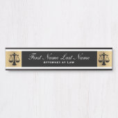 弁護士ドアシンボルや象徴弁護士金ゴールドロングネーム サインプレート (正面)