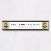 弁護士ドアシンボルや象徴弁護士金ゴールドロングネーム サインプレート (正面)