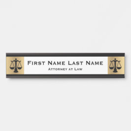 弁護士ドアシンボルや象徴弁護士金ゴールドロングネーム サインプレート