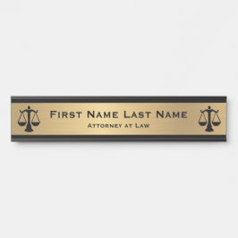 弁護士ドアシンボルや象徴弁護士金ゴールドロングネーム サインプレート