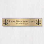 弁護士ドアシンボルや象徴弁護士金ゴールドロングネーム サインプレート (正面)