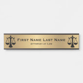 弁護士ドアシンボルや象徴弁護士金ゴールドロングネーム サインプレート (正面)