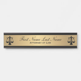 弁護士ドアシンボルや象徴弁護士金ゴールドロングネーム サインプレート