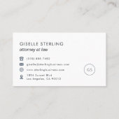 弁護士ネイビーブルーモダンラグジュアリー 名刺 (裏面)