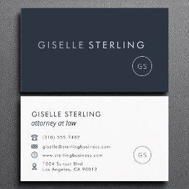 弁護士ネイビーブルーモダンラグジュアリー 名刺