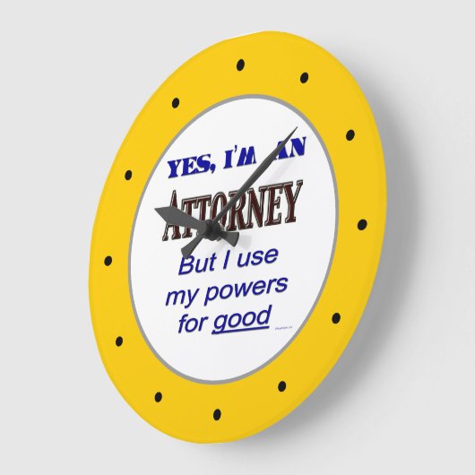 弁護士パワーおもしろいオフィスの壁時計 ラージ壁時計 (傾斜)