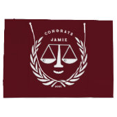 弁護士パーソナライズされたおめでとうラージ抱き枕 ラージペーパーバッグ (裏面)