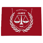 弁護士パーソナライズされたおめでとうラージ抱き枕 ラージペーパーバッグ (正面)