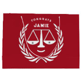 弁護士パーソナライズされたおめでとうラージ抱き枕 ラージペーパーバッグ (裏面)