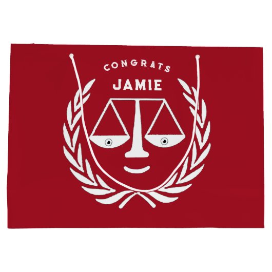 弁護士パーソナライズされたおめでとうラージ抱き枕 ラージペーパーバッグ (裏面)