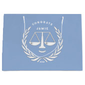 弁護士パーソナライズされたおめでとうラージ抱き枕 ラージペーパーバッグ (正面)