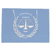 弁護士パーソナライズされたおめでとうラージ抱き枕 ラージペーパーバッグ (裏面)