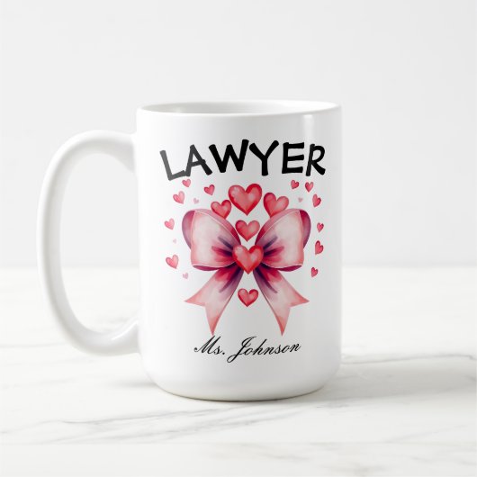 弁護士パーソナライズされたギフト、弁護士バレンタインのマグカップ コーヒーマグカップ (左)