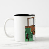 弁護士パーソナライズされた、弁護士 – 男性の漫画 ツートーンマグカップ (左)