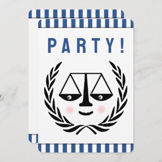 弁護士パーティの招待状 招待状 (正面/裏面)