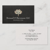 弁護士フェイク金ゴールドリーフとブラックリネン 名刺 (正面/裏面)