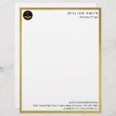 弁護士フェイク金ゴールド規模の弁護士法務 レターヘッド (正面/裏面)